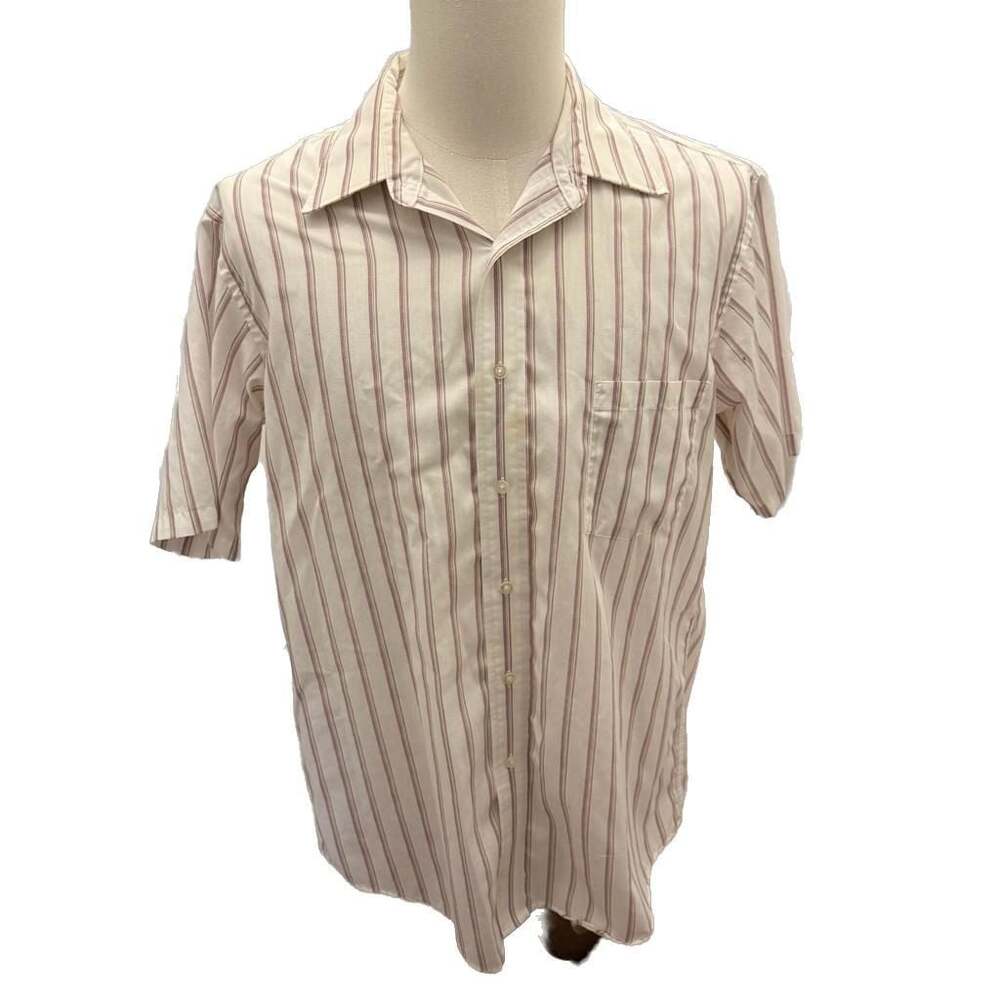 Vintage 70’s Sears Roebuck and Co Pinstripe Short Sleeve Button Down Shirt